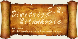 Dimitrije Milanković vizit kartica